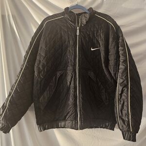 VINTAGE NIKE BLACK PUFFER JACKET BIG SWOOSH JACKET COAT SZ Xl‎ YOUTH/WM
